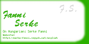 fanni serke business card